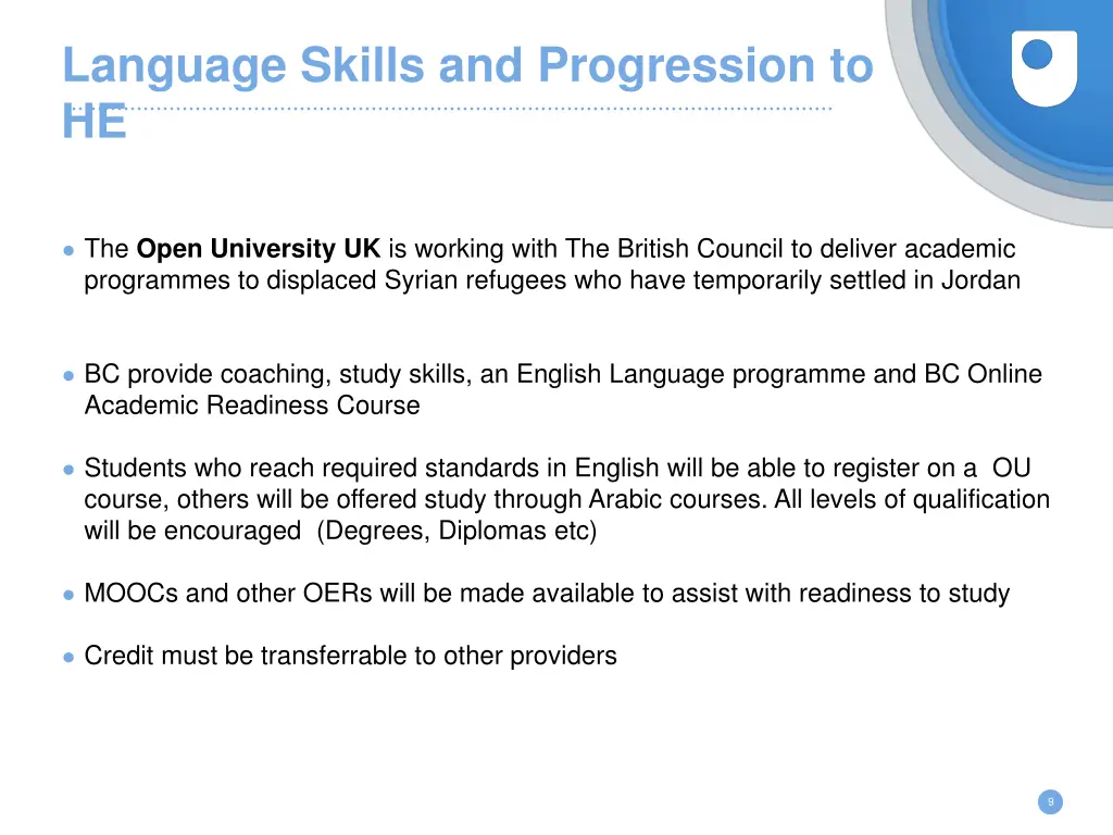 language skills and progression to he