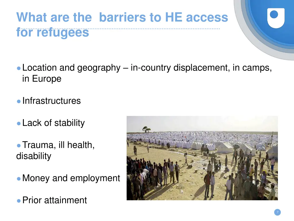 what are the barriers to he access for refugees