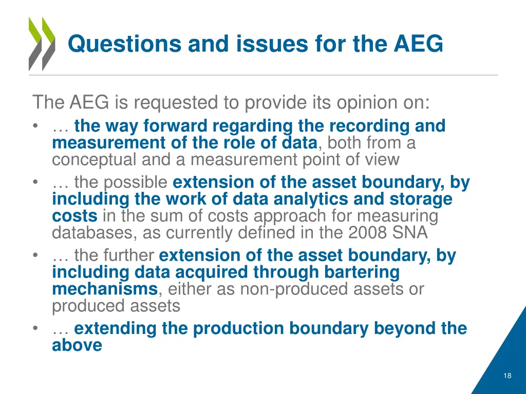 questions and issues for the aeg