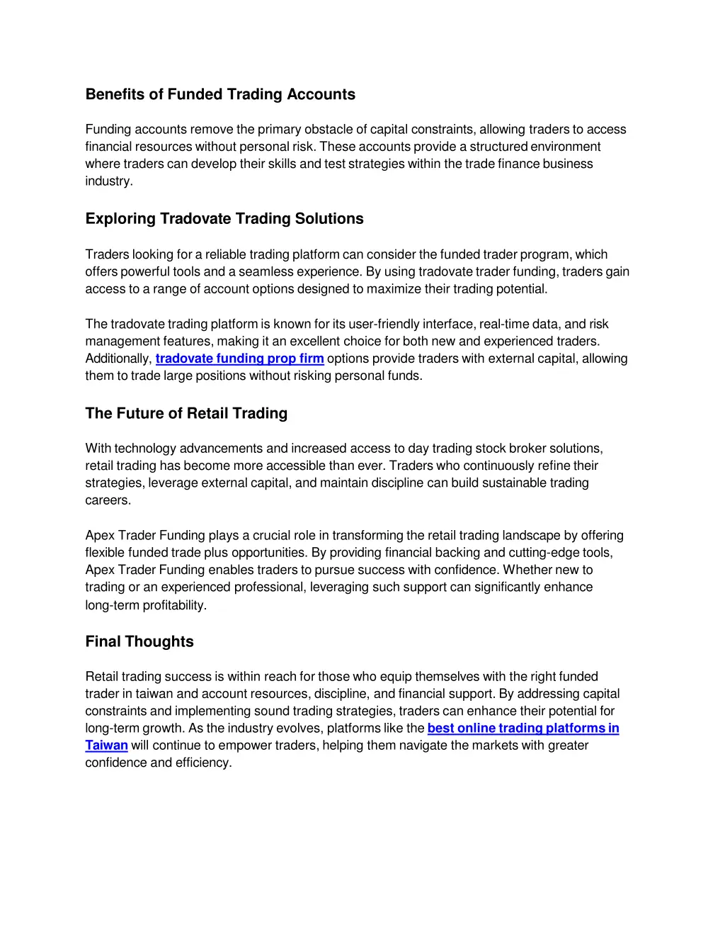 benefits of funded trading accounts
