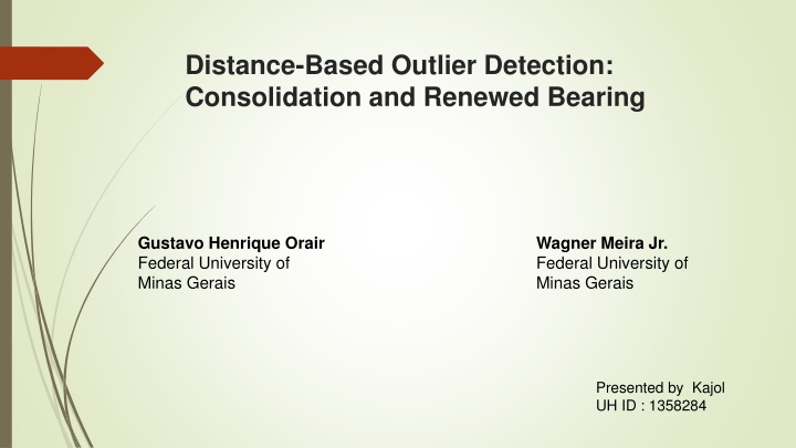 distance based outlier detection consolidation