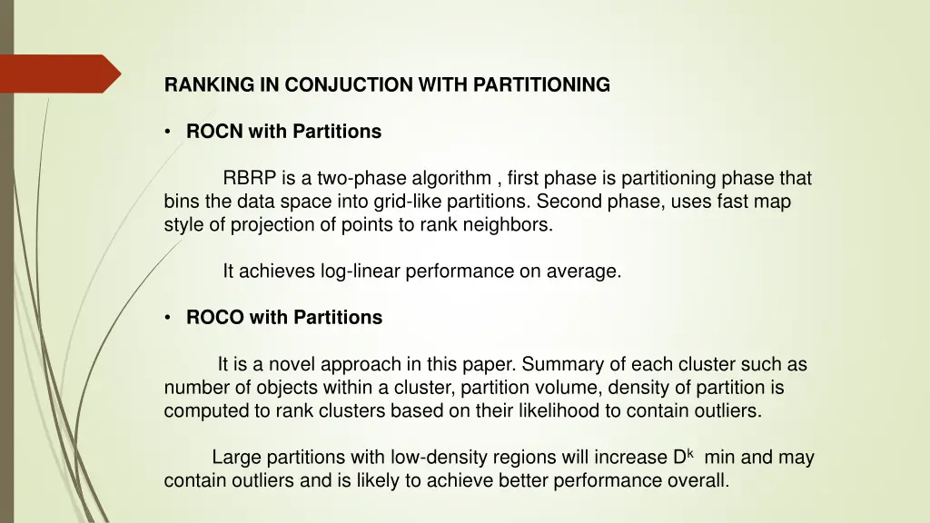 ranking in conjuction with partitioning