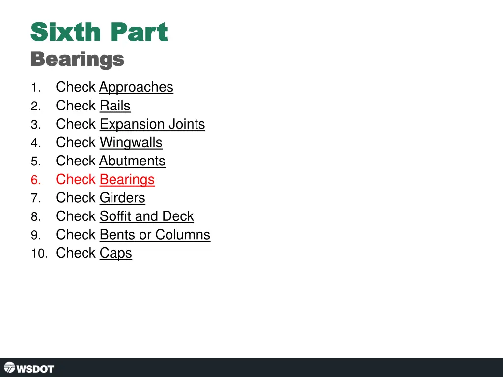 sixth part sixth part bearings bearings check