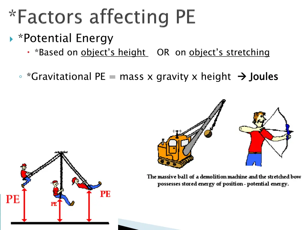 potential energy based on object s height