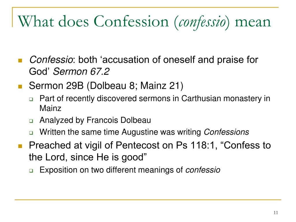 what does confession confessio mean