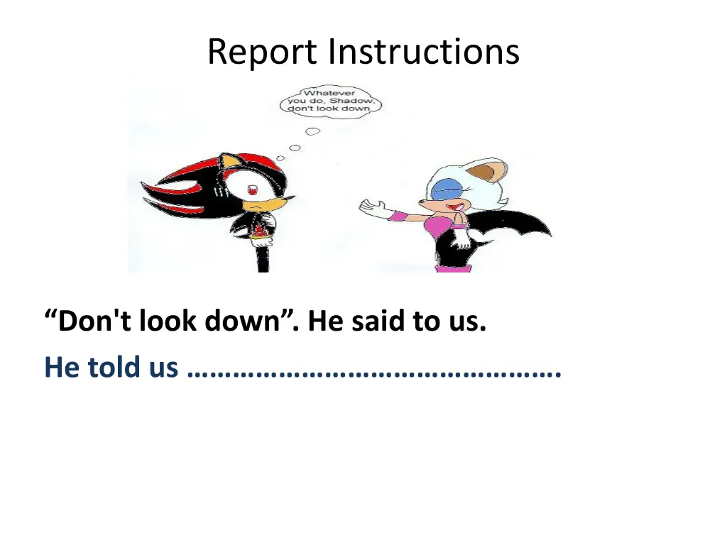 report instructions