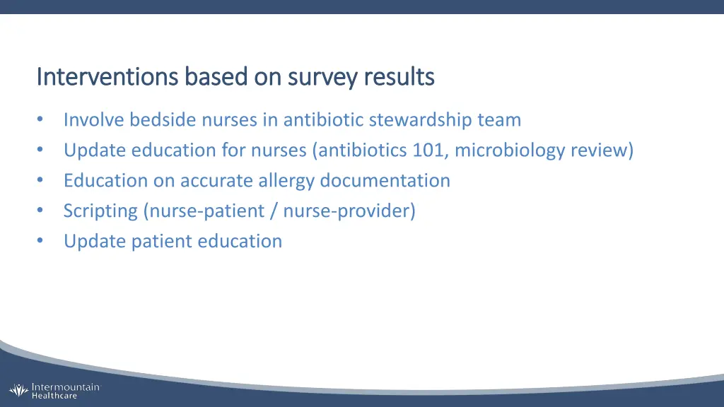 interventions based on survey results