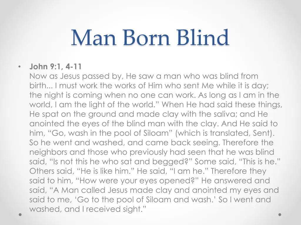 man born blind