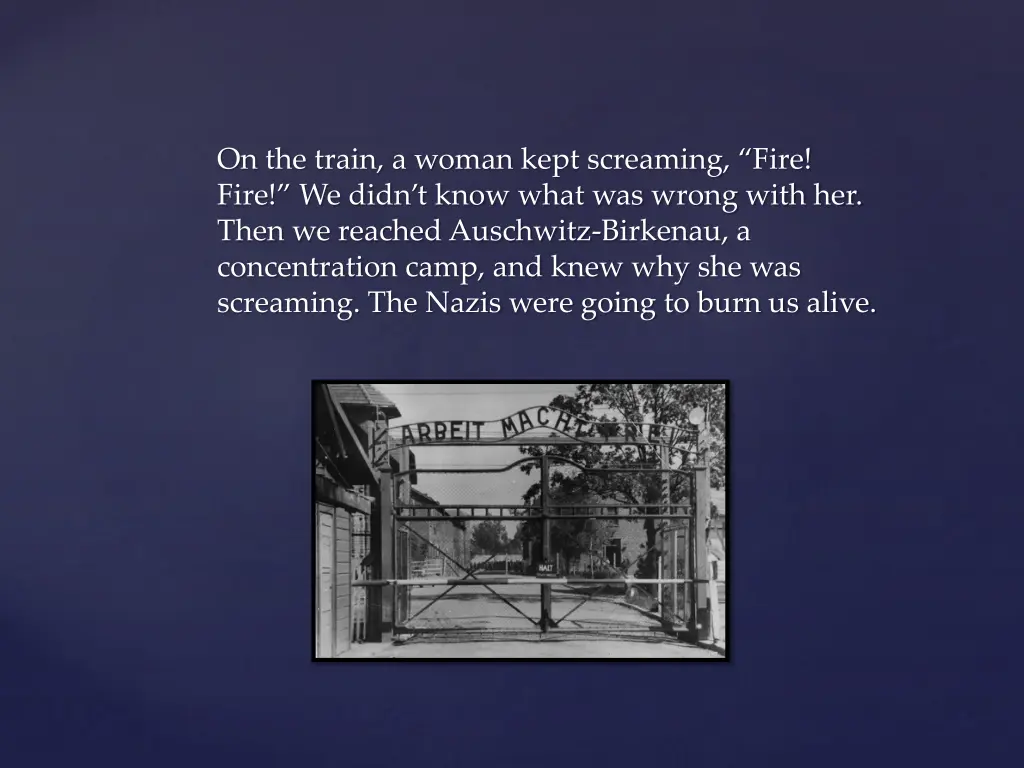 on the train a woman kept screaming fire fire