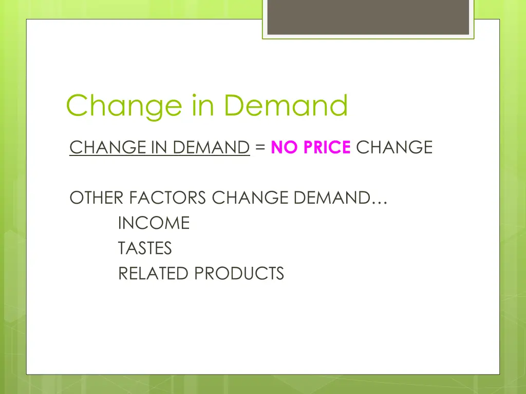 change in demand