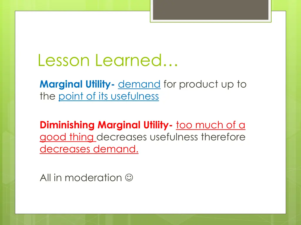 lesson learned