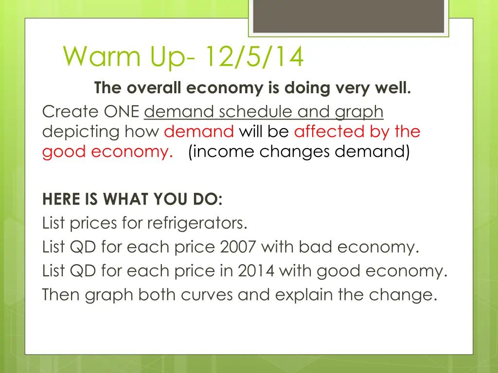 warm up 12 5 14 the overall economy is doing very