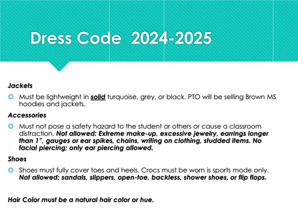 dress code 2024 2025 1