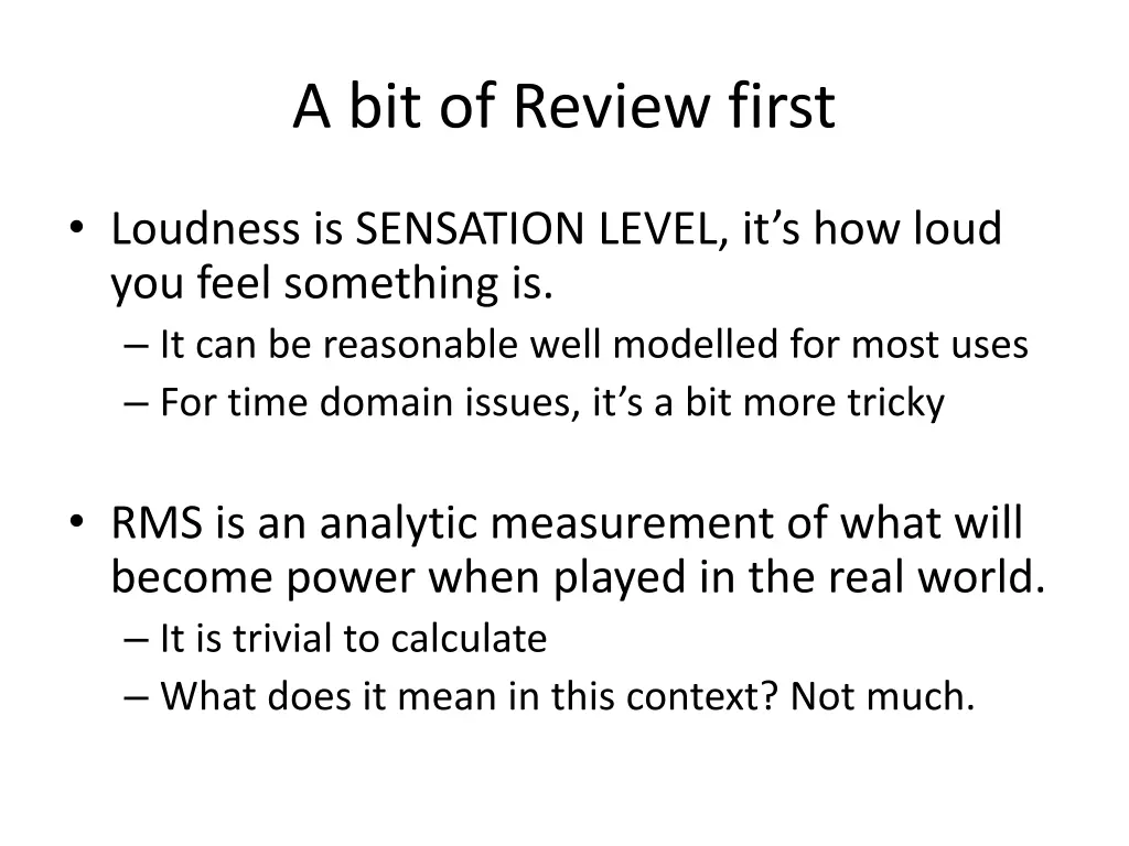 a bit of review first