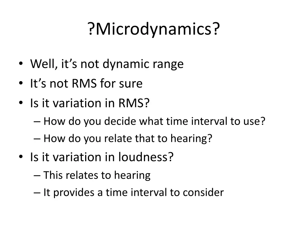 microdynamics