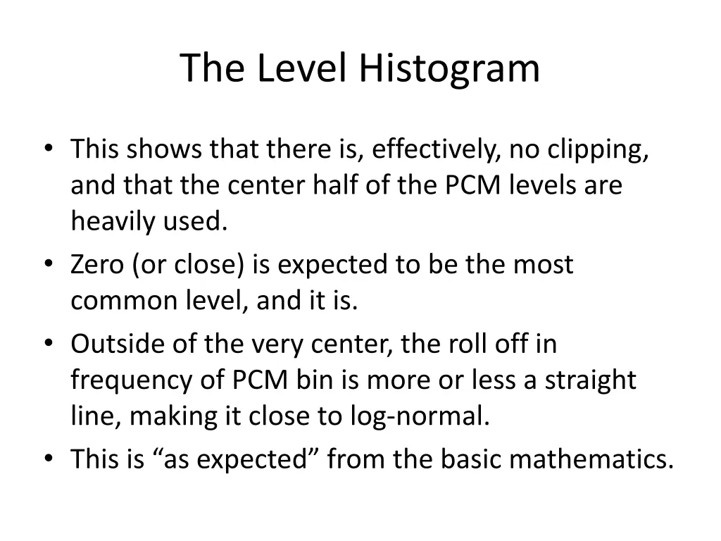 the level histogram