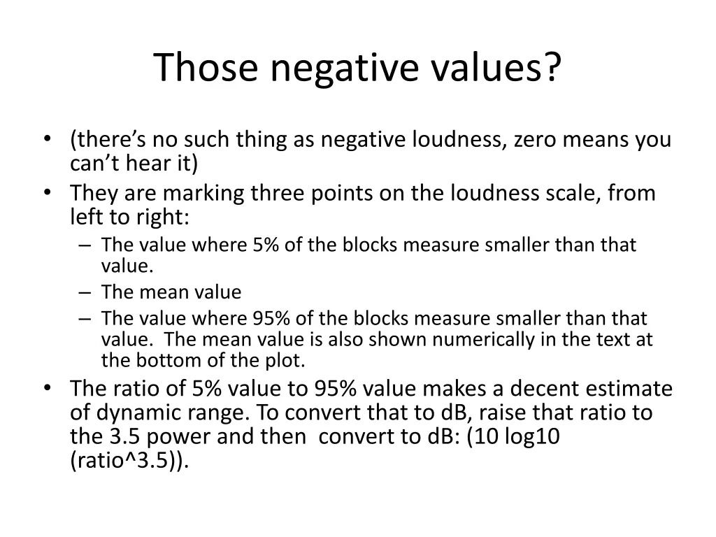 those negative values