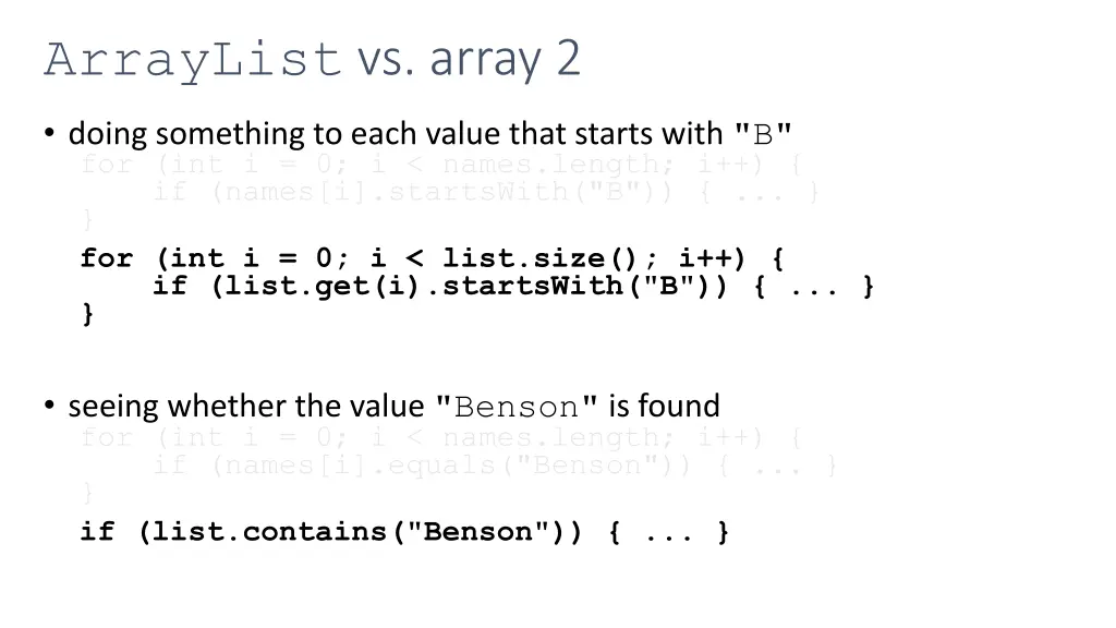 arraylist vs array 2