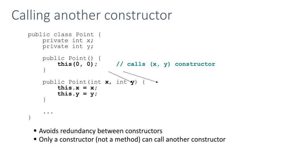 calling another constructor
