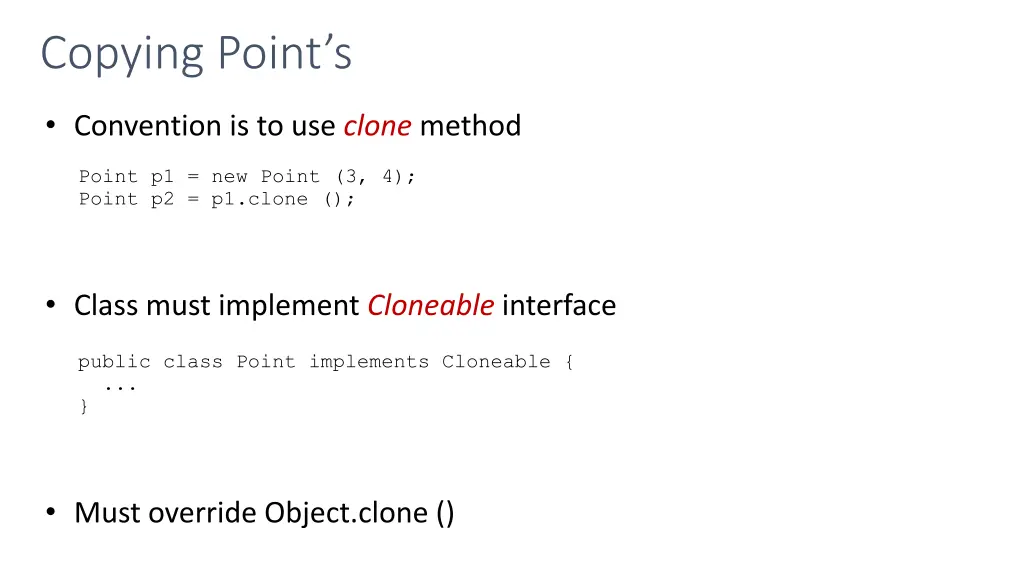 copying point s