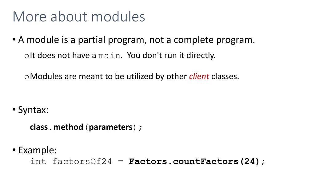 more about modules