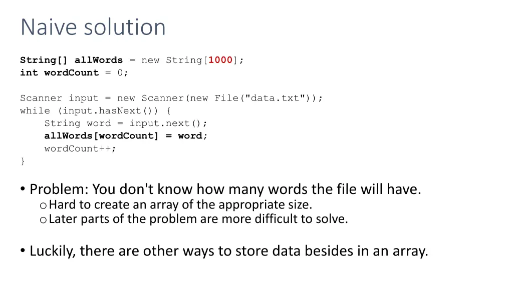 naive solution