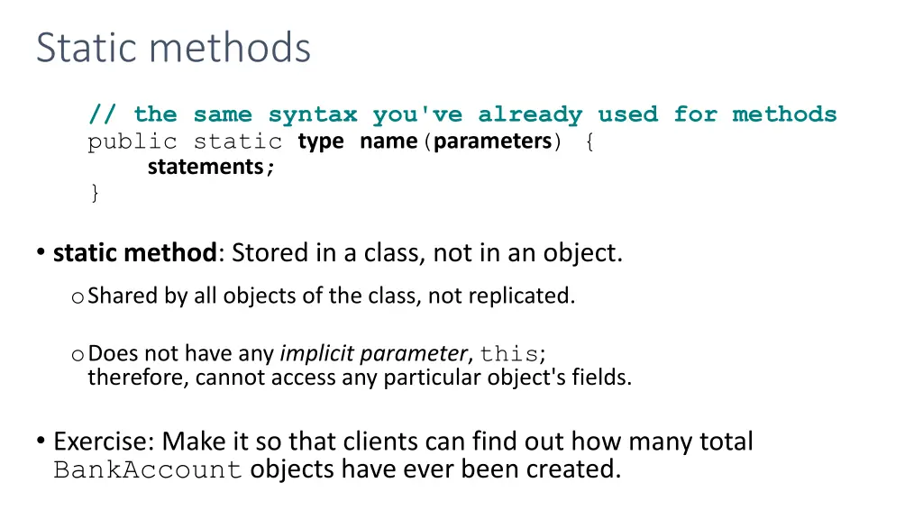 static methods