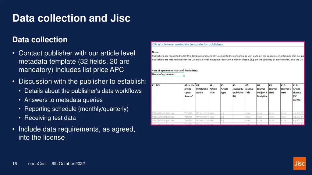 data collection and jisc