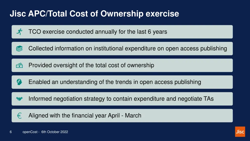 jisc apc total cost of ownership exercise