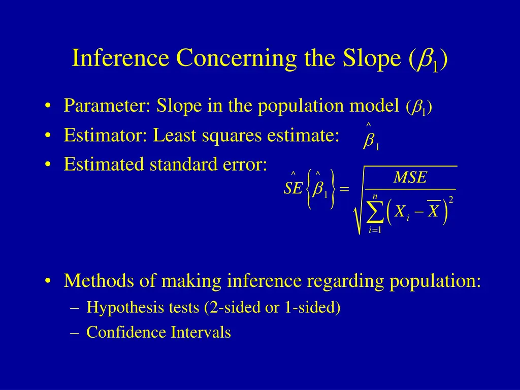 inference concerning the slope 1