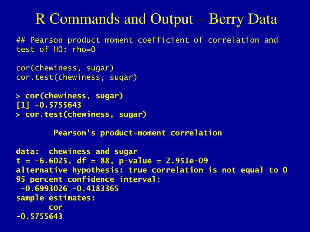 r commands and output berry data