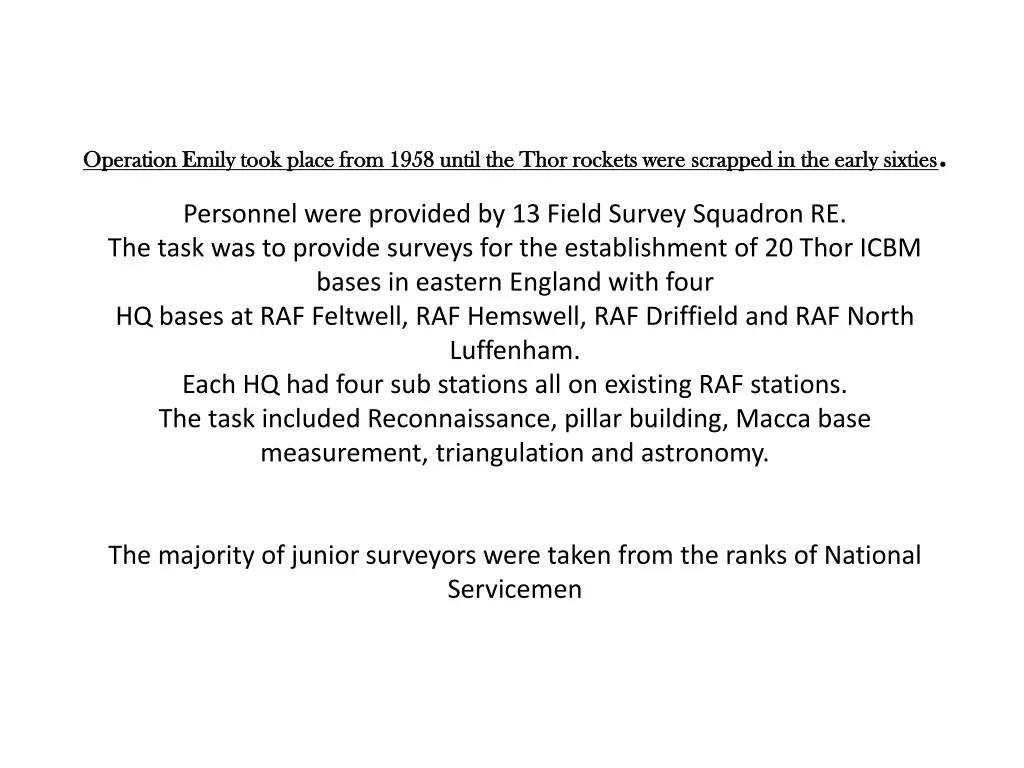 operation emily took place from 1958 until