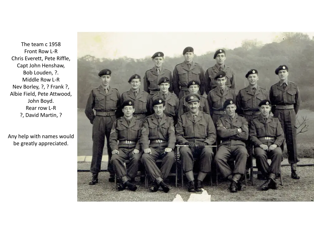 the team c 1958 front row l r chris everett pete