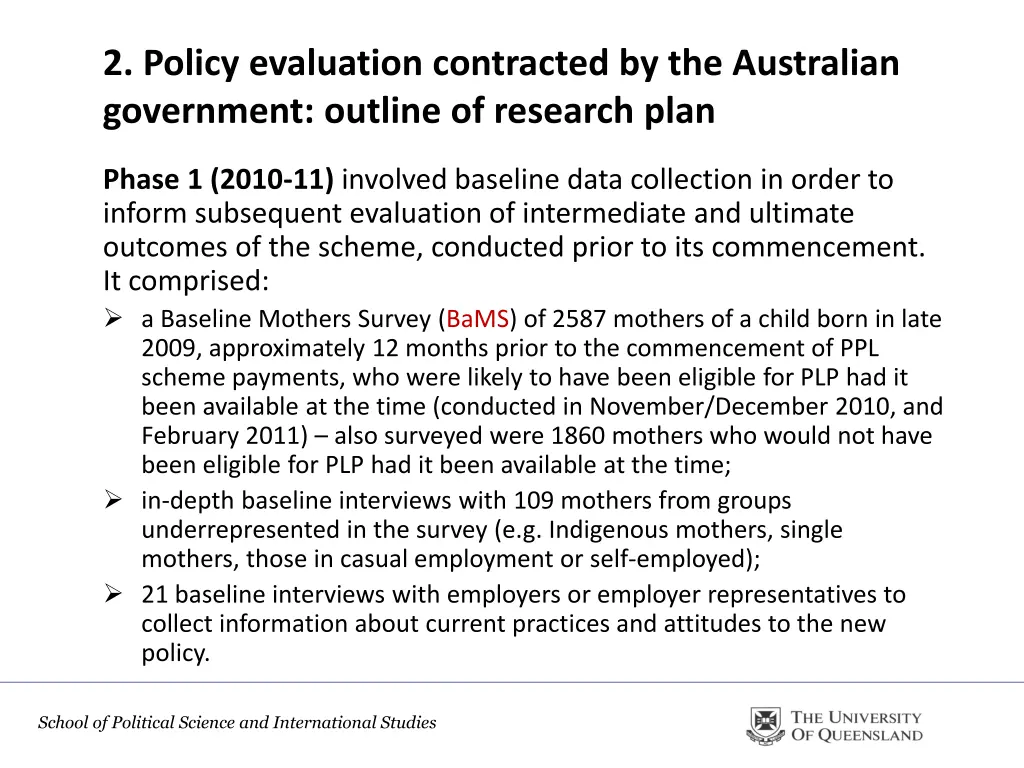 2 policy evaluation contracted by the australian 1
