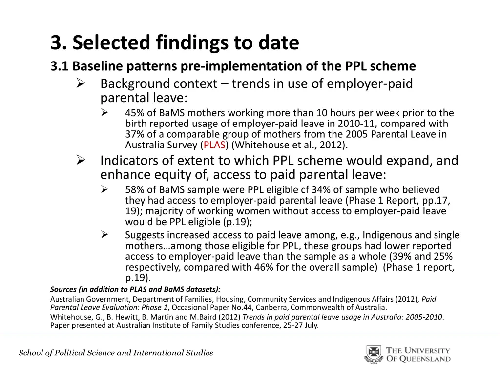 3 selected findings to date 3 1 baseline patterns