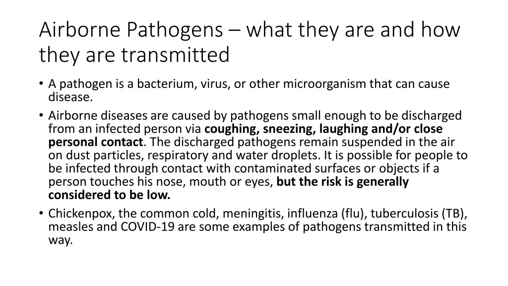 airborne pathogens what they are and how they
