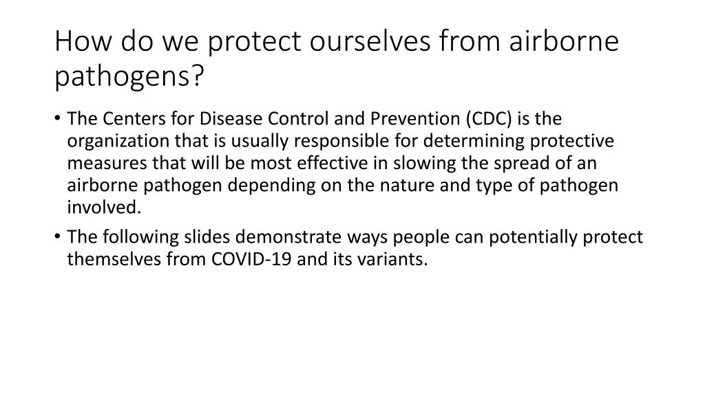 how do we protect ourselves from airborne