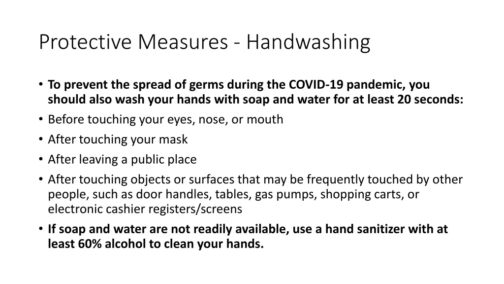 protective measures handwashing