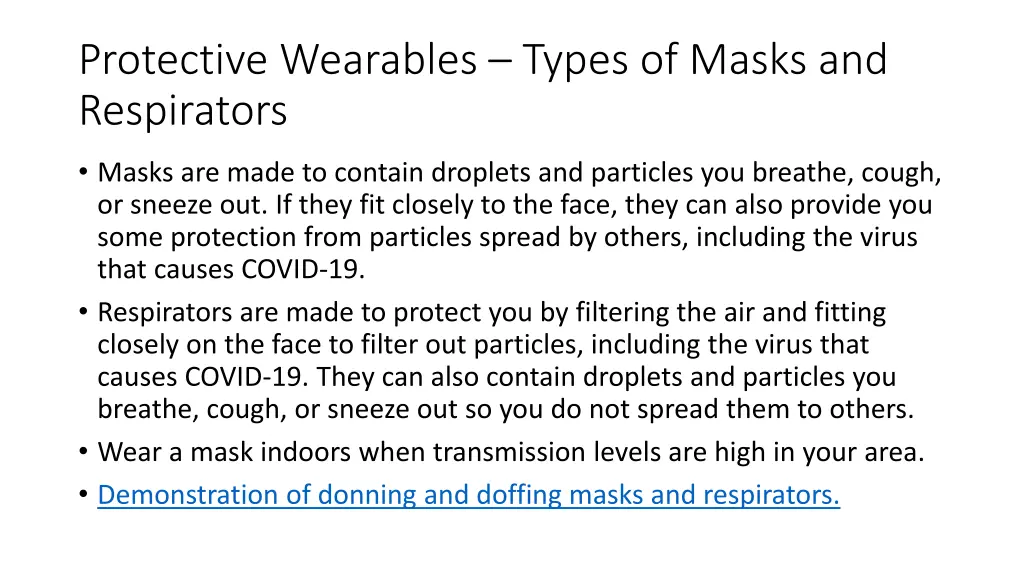protective wearables types of masks