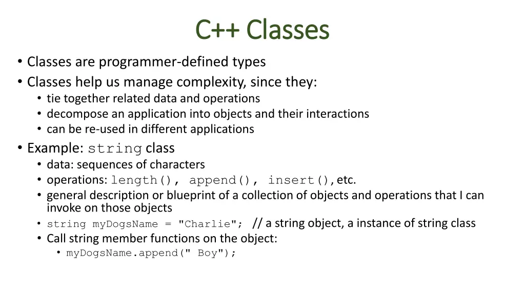 c classes c classes