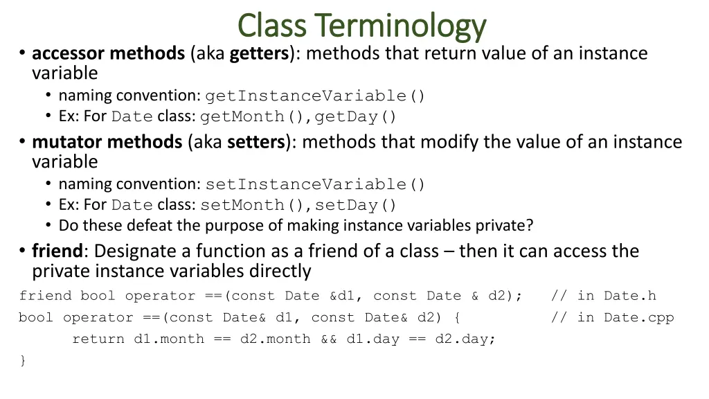 class terminology class terminology