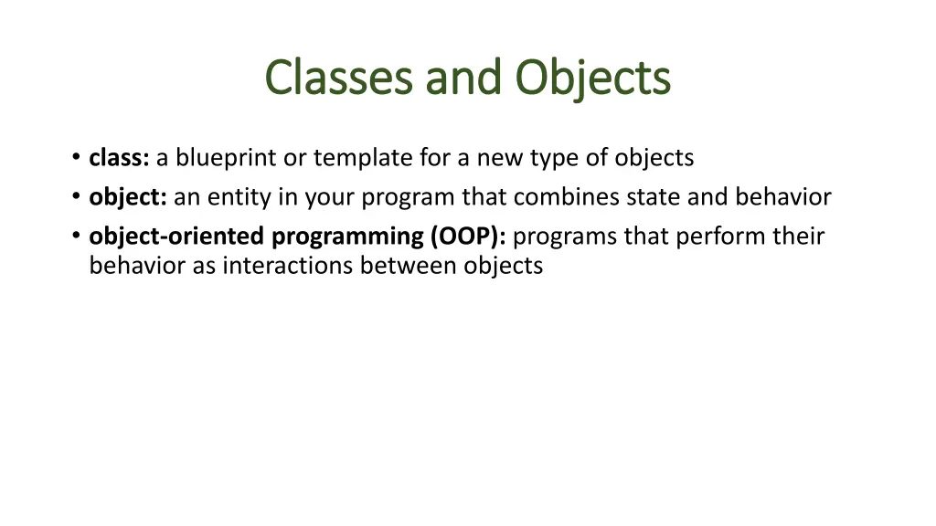 classes and objects classes and objects 1