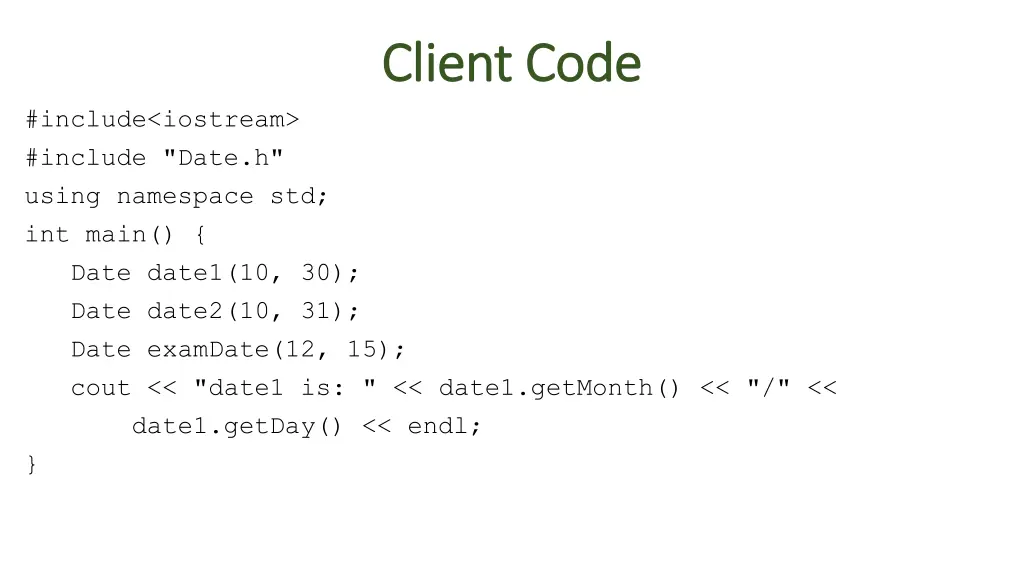 client code client code