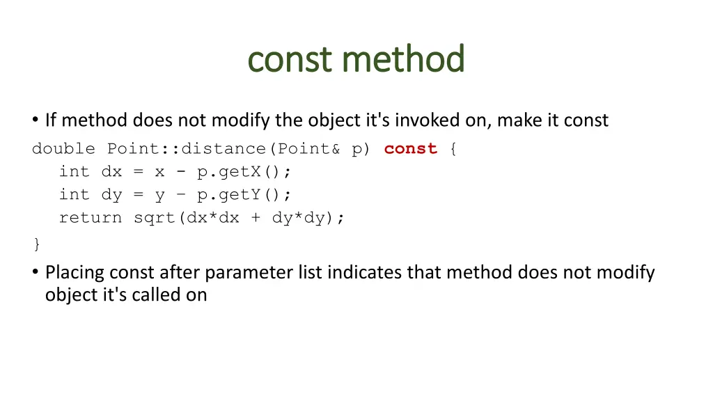 const method const method