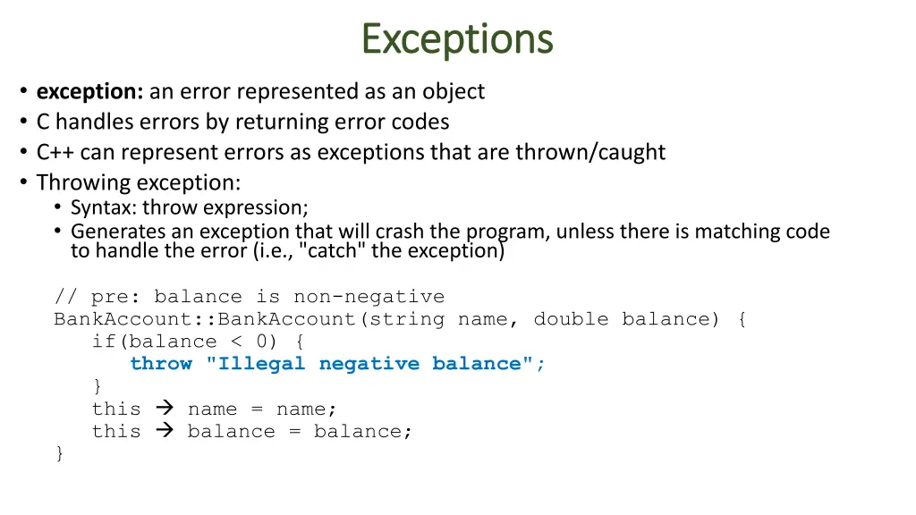 exceptions exceptions