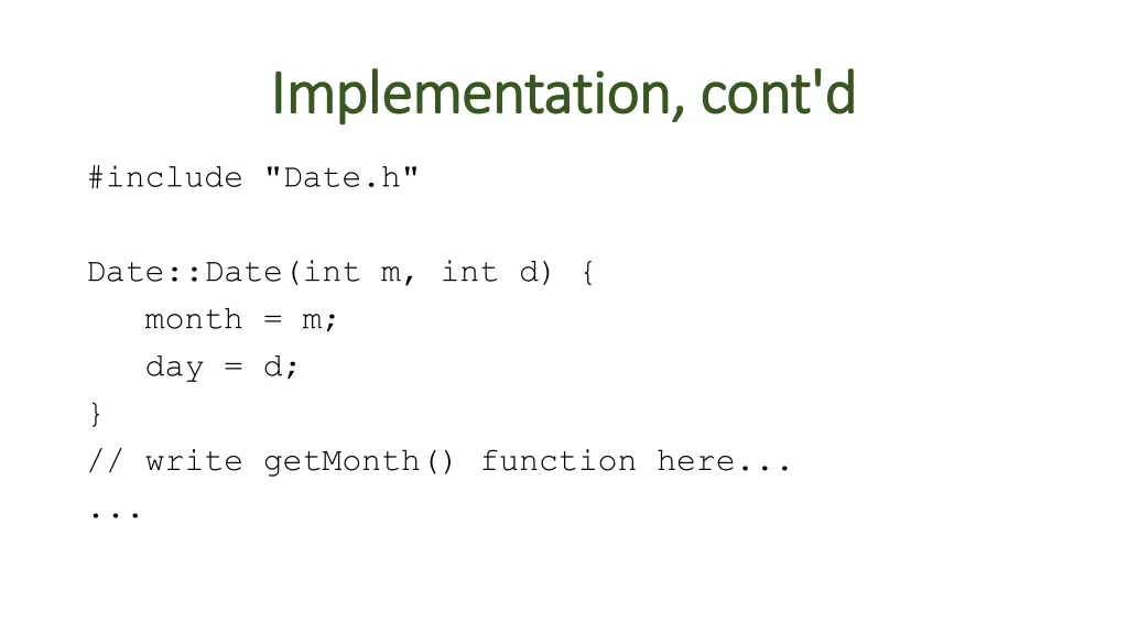 implementation cont d implementation cont d