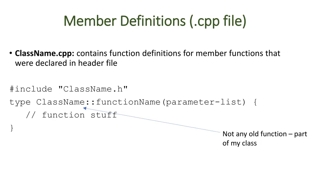 member definitions cpp file member definitions