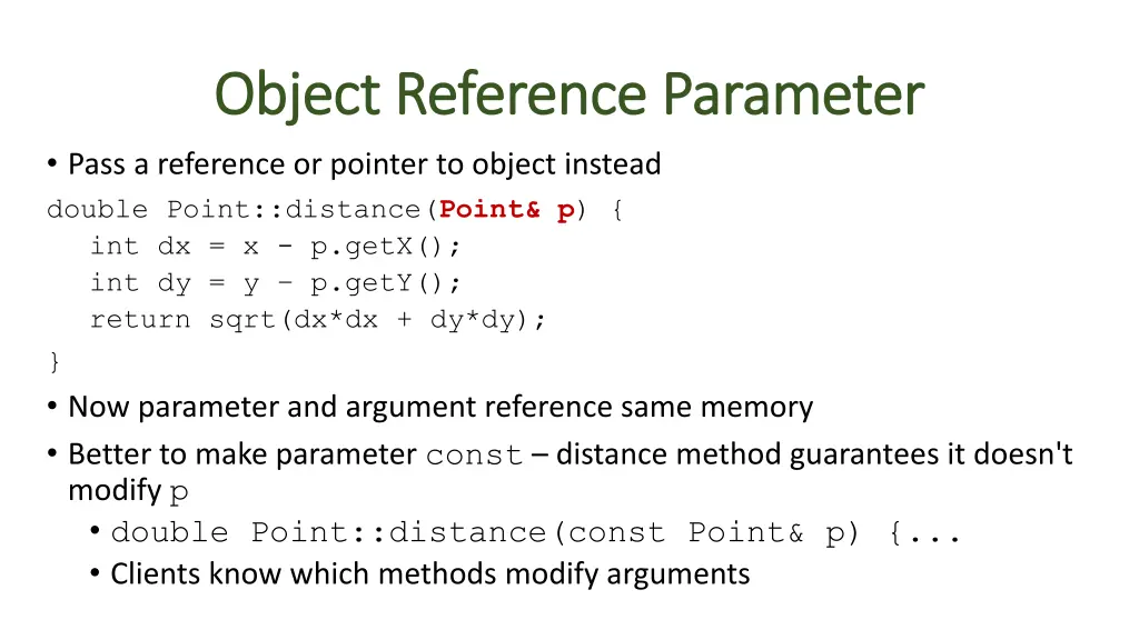 object reference parameter object reference