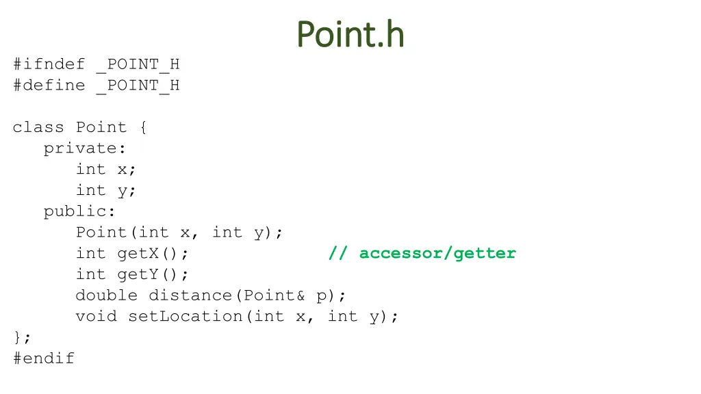 point h point h