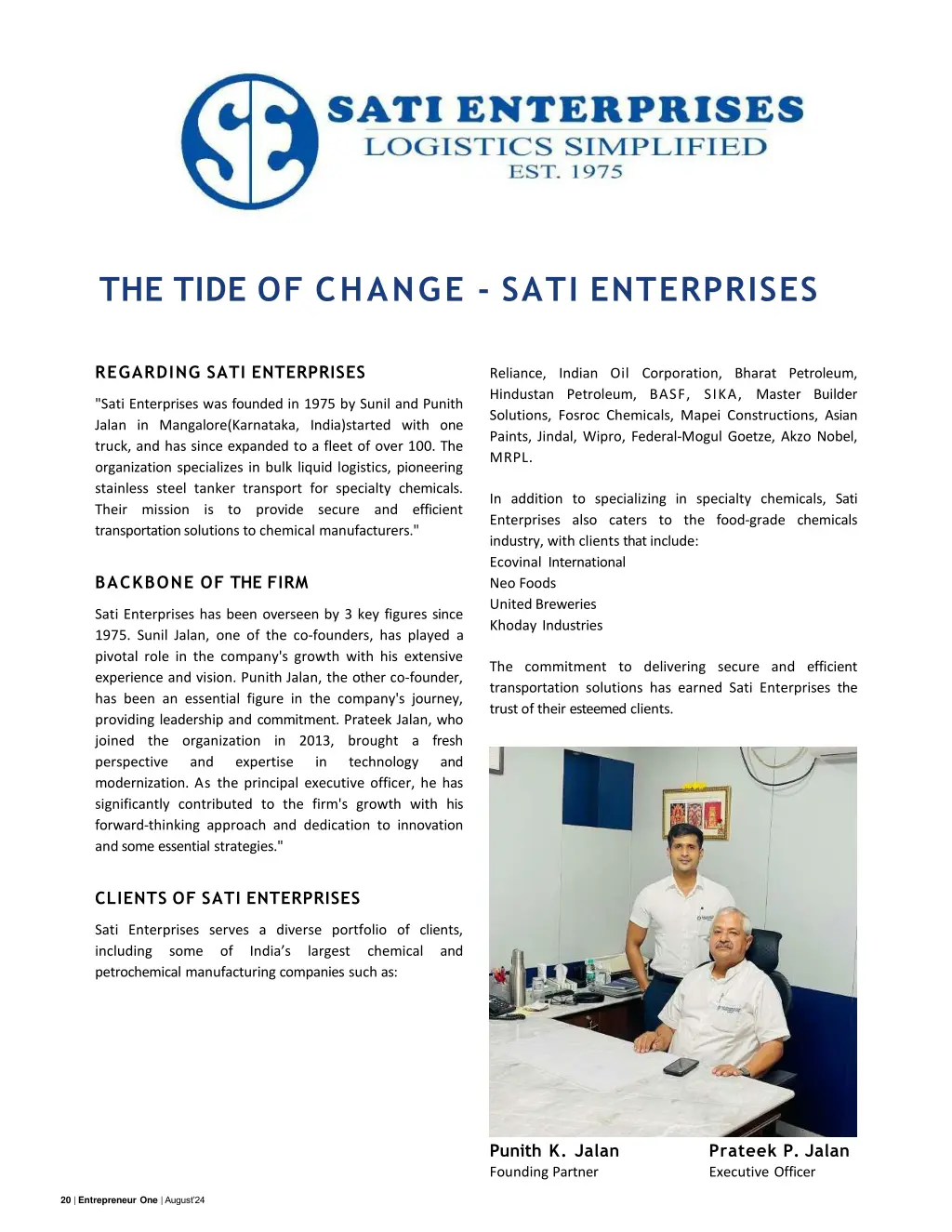 the tide of change sati enterprises